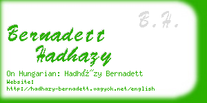 bernadett hadhazy business card